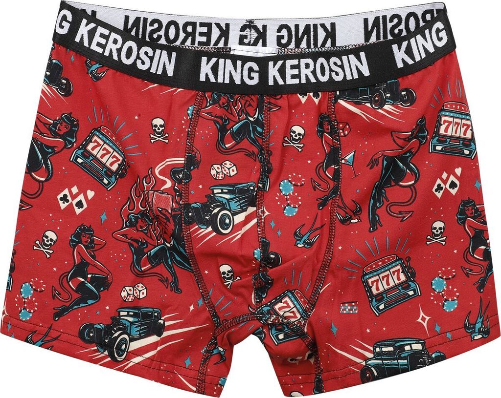 King Kerosin Boxershorts - Rockabilly Devil Rot S