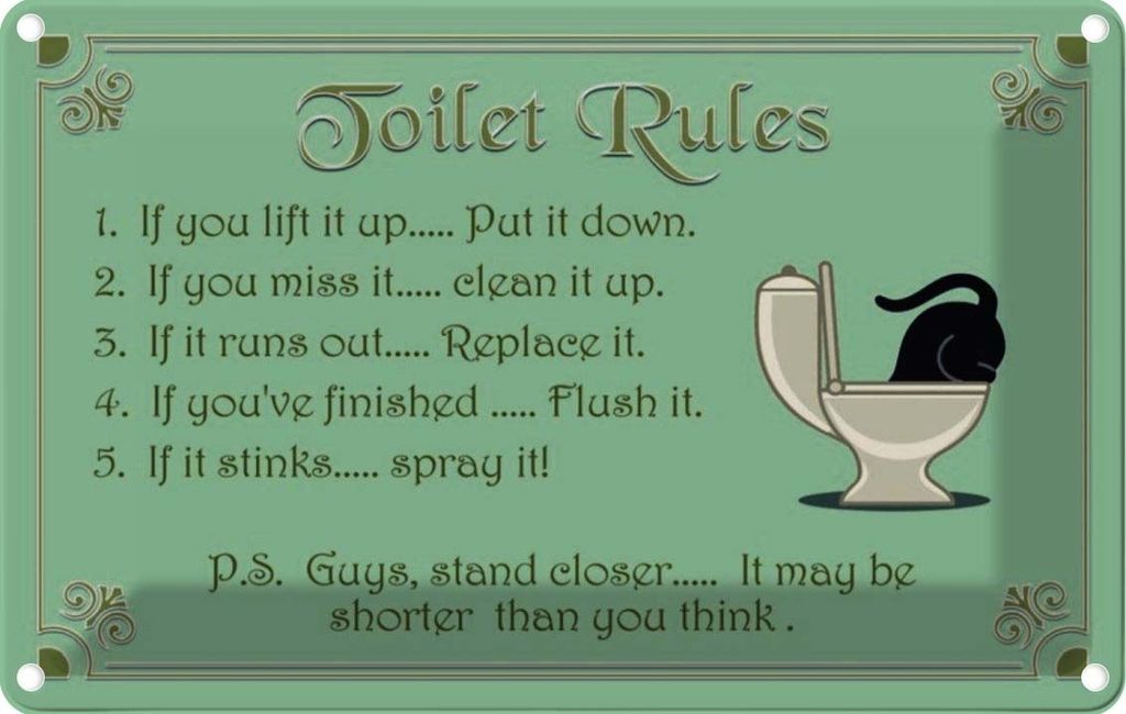 vianmo Blechschild 12x18 cm Toilet Rules Vorsicht if you lift it up Warnschild Hinweisschild Sicherheit