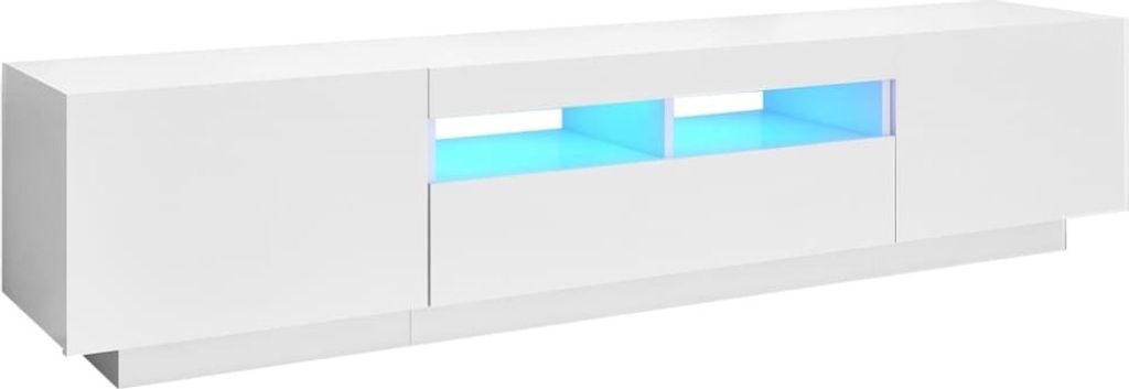 "WINTER SALE"TV-Schrank - TV-Regal - Fernsehkommode - mit LED-Leuchten Weiß 180x35x40 cm - TV-Lowboard NEU2660505