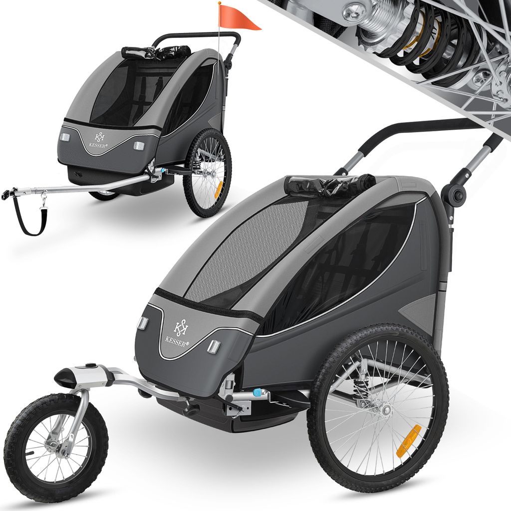 KESSER® Kinderanhänger Fahrradanhänger 360° Drehbar mit Produktbild 
