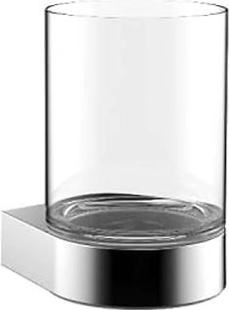 Portaspazzolini di Lusso Emco Flow Cristallo e Cromo per Bagno Moderno