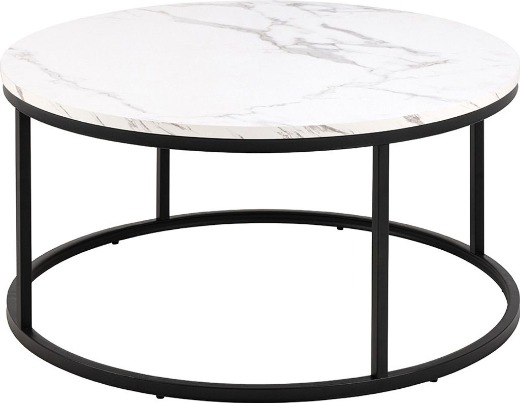 Smuk Couchtisch Ø 80 cm Rowan Marmor Weiß