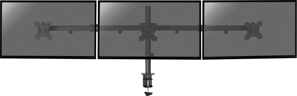 Support bureau 3 écrans PC 13-27 pouces ErgoMax triple moniteur noir