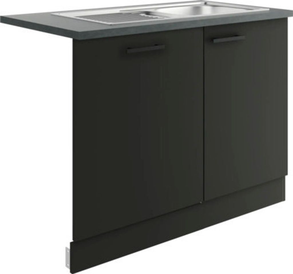 Optifit Spülenschrank inkl Spüle Geschirrspülerblende für vollintegrierte Geschirrspüler Madrid420 BxTxH 110 x 60 x 84,8