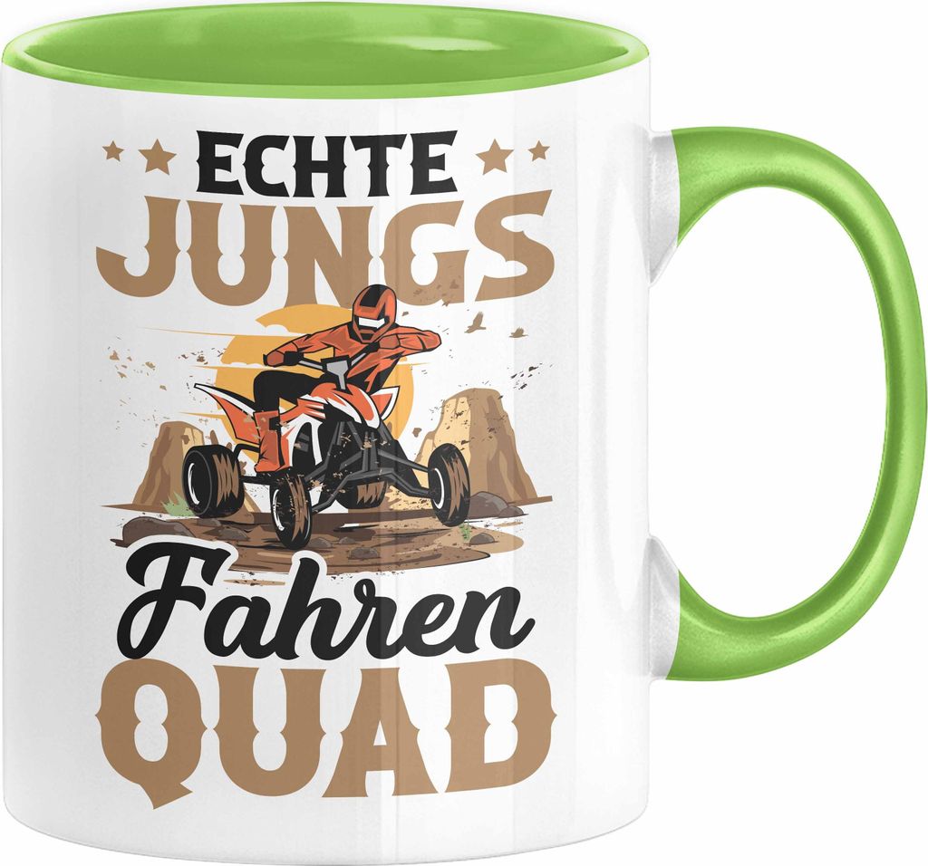 Quad-Fahrer Tasse Geschenk Echte Jungs Fahren Quad Geschenkidee (Grün)