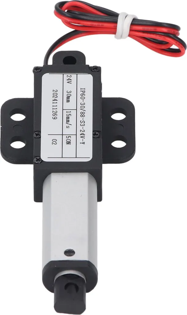 Mini Tige de Poussée Électrique 24V Étanche IPX4 Vitesse 15mm/s 50N 30mm