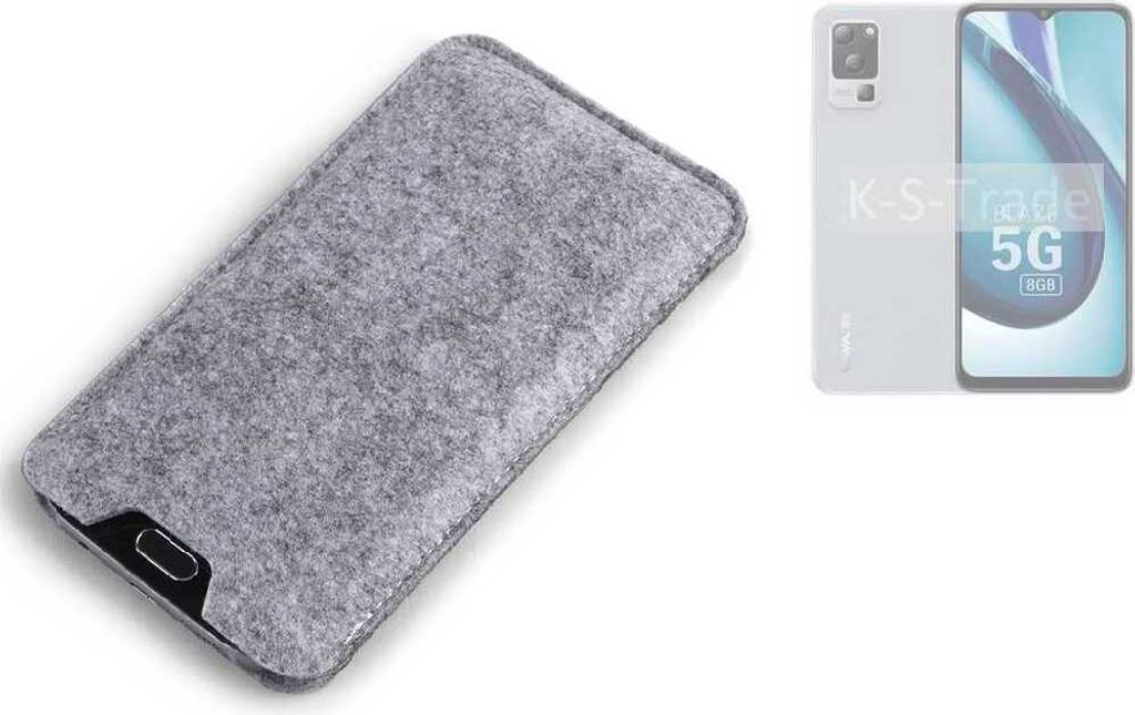 K-S-Trade Filz Handyhülle kompatibel mit Lava Blaze 1X 5G Produktbild 