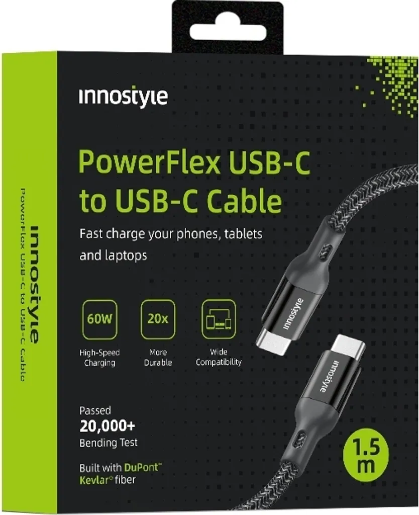 Innostyle Powerflex: Il Cavo USB-C Definitivo da 2 Metri e 60W PD