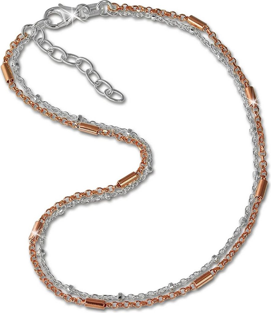 SilberDream 23-26cm Fußkette Damen rosevergoldet Stäbchen Echt Silber D2SDF0253T