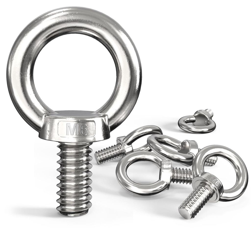 Set van 6 RVS Ringbouten M6, Oogschroeven voor diverse Productafbeelding 