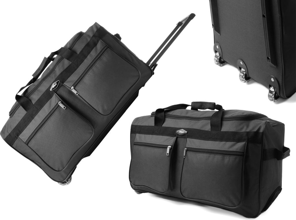 RGL A1 Trolleytasche Reisetasche mit 3 Rollen Trolley Koffer Reisegepäck Rolltasche 100L Grau