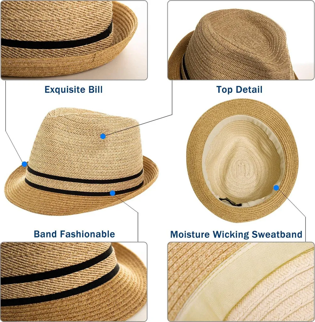 LIPODO Cappello di Paglia Maldives Donna/Uomo - Made in Italy Estivo