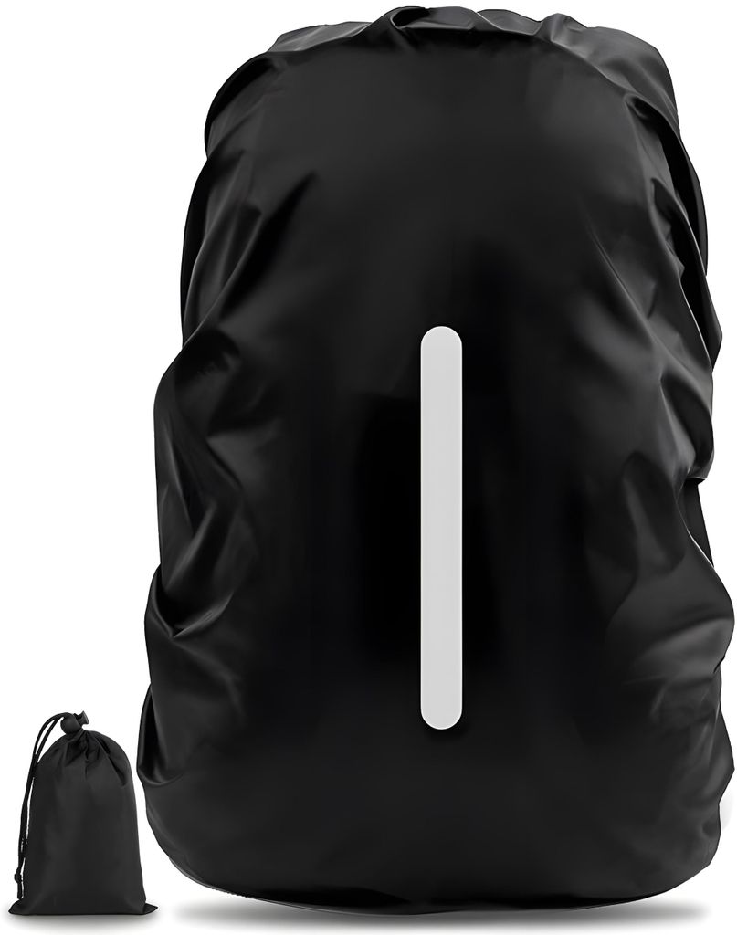 AVANA Regenschutz für Rucksäcke (10-17L) Wasserdichte Regenhülle Schulranzen Rucksack Cover reflektierender Rucksacküberzug Schwarz - Größe XS