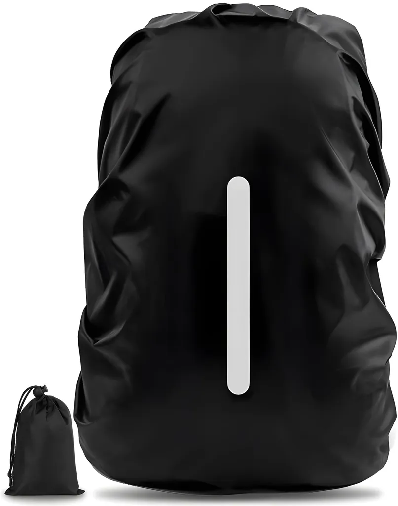 Copertura Antipioggia Zaino Scuola AVANA 18-25L Catarifrangente Nero