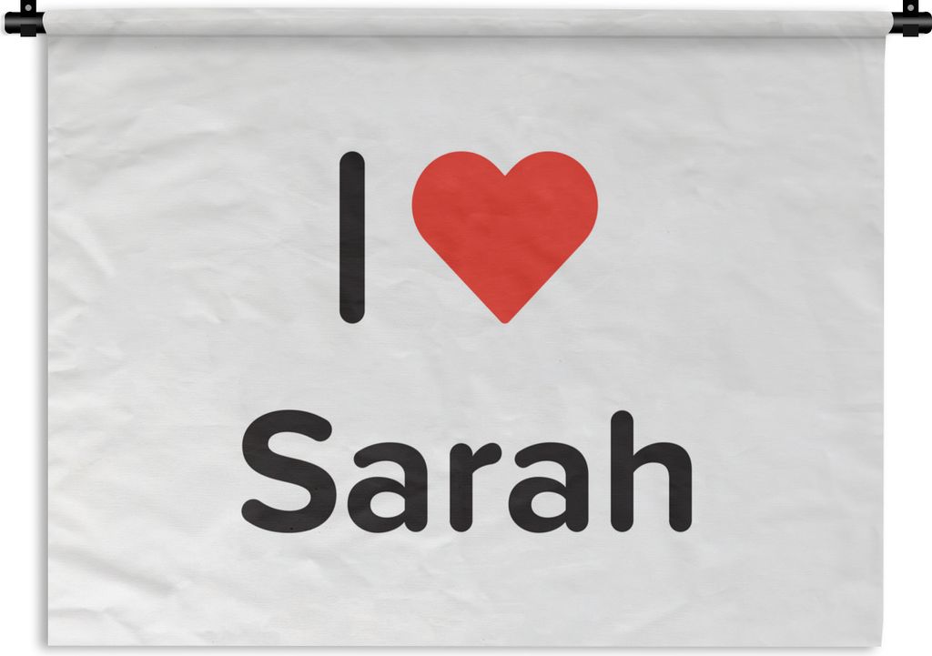 MuchoWow Wandteppich Wandbehang Ich liebe - Sarah - Mädchen 90x67.5 cm Tapisserie Dekoration Wandtuch - Fototeppich - Wand-Skulpturen