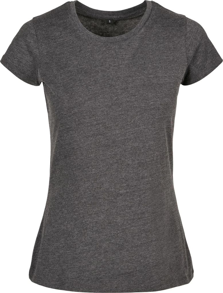 Build Your Brand Basic BB012 | LadiesŽ Basic Tee Kurze, eingesetzte Ärmel - Farbe: Charcoal - Größe: 5XL