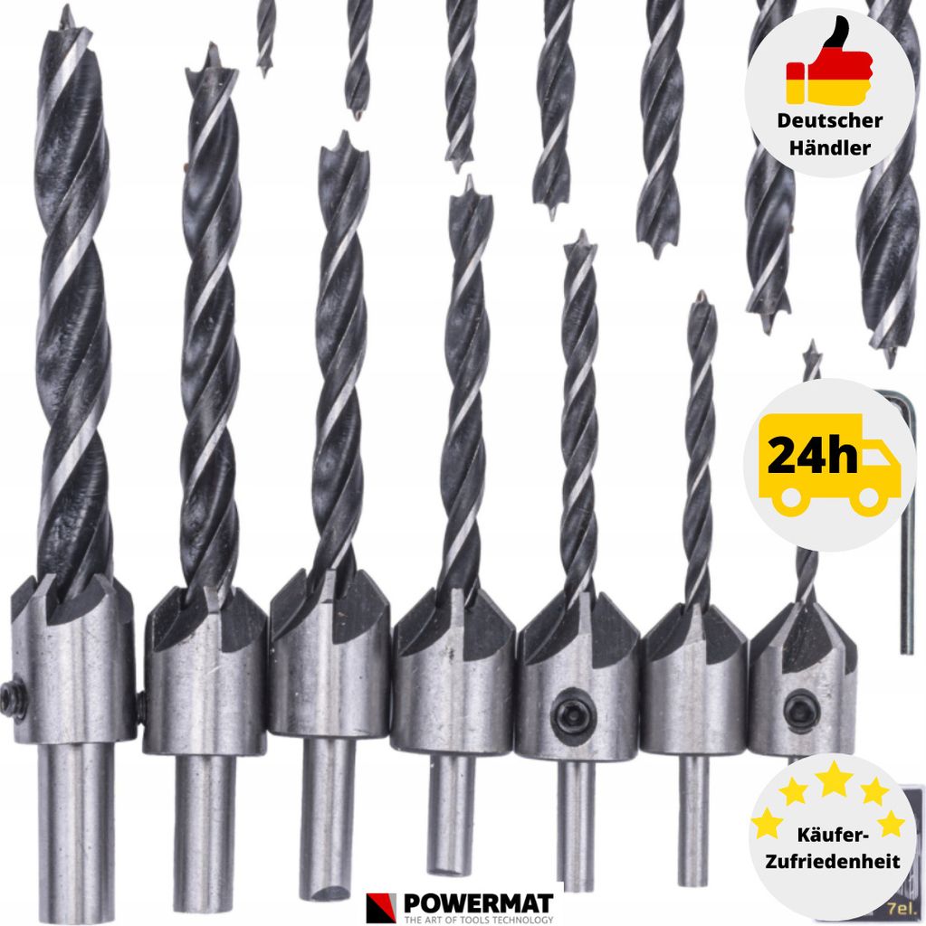 Holzbohrer Senkbohrer Bohrer Set Senker für Holz Produktbild 