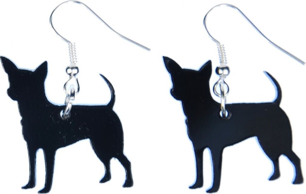 Chihuahua Ohrringe Miniblings Hänger Hund Tier Bester Freund gelasert Acrylglas