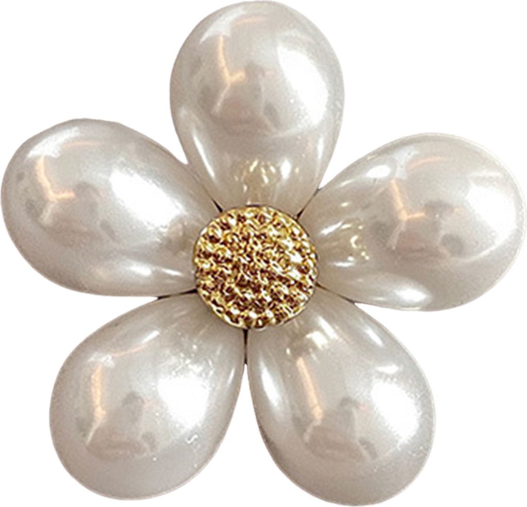 Schicke Brosche mit Blumenschleife, leichte, rostbeständige Anstecknadel aus Legierung, eleganter Perlenschmuck für Damen