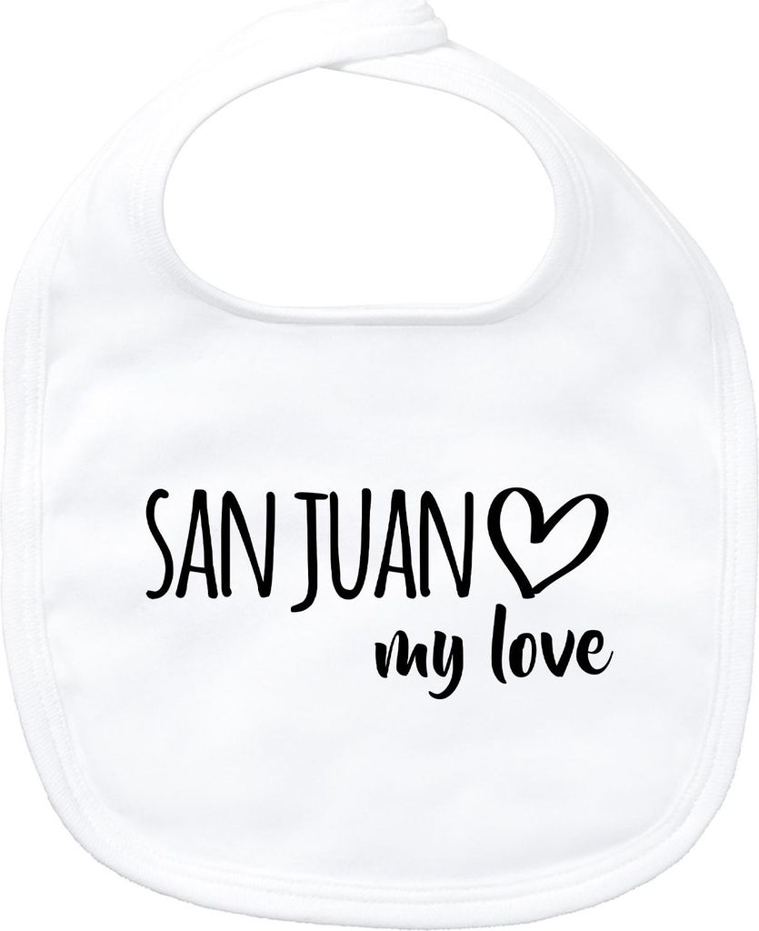 Huuraa Baby Lätzchen San Juan my love White Klettverschluss Baumwolle Latz Geschenkidee