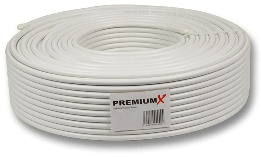 50 Meter PremiumX DELUXE Koaxial Kabel 130dB 4-Fach Produktbild 