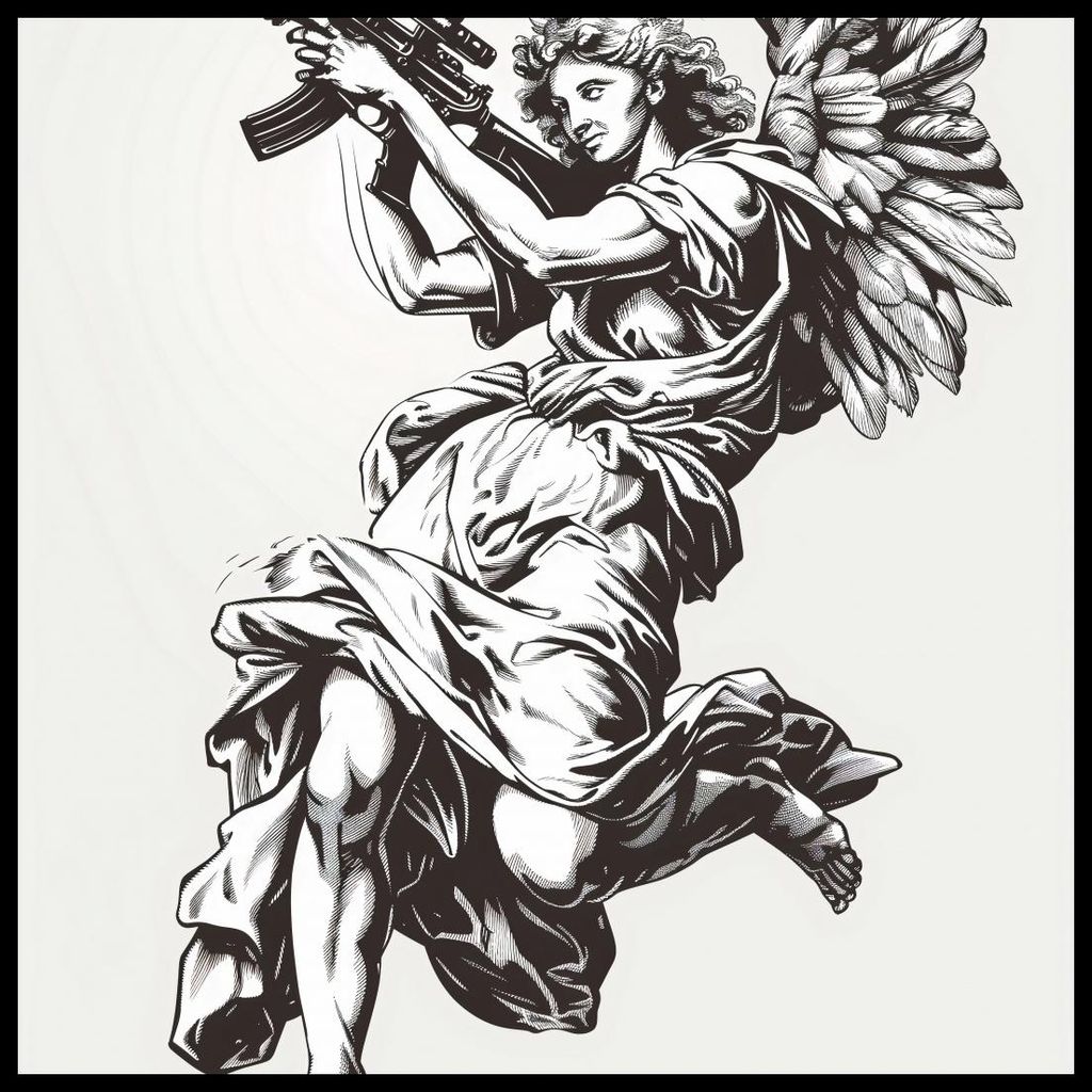 Poster 60x60cm Engel des Krieges