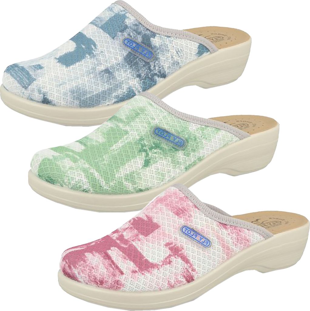 Fly Flot Damen Pantoffeln bequeme Hausschuhe, Größe:42 EU, Farbe:Grün