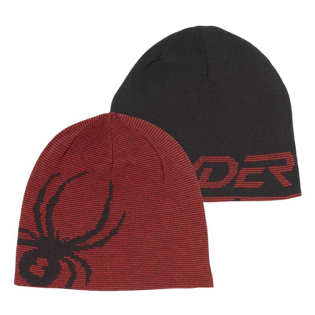 Spyder Herren Mütze Skimütze Wendemütze Strickmütze Reversible Innsbruck, Farbe:Rot, Artikel:-VCO volcano