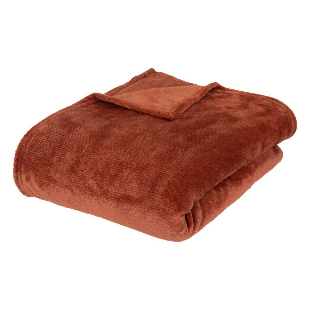 Plaid "ollis" 180x230cm rosa terracotta - Atmosphera créateur d'intérieur