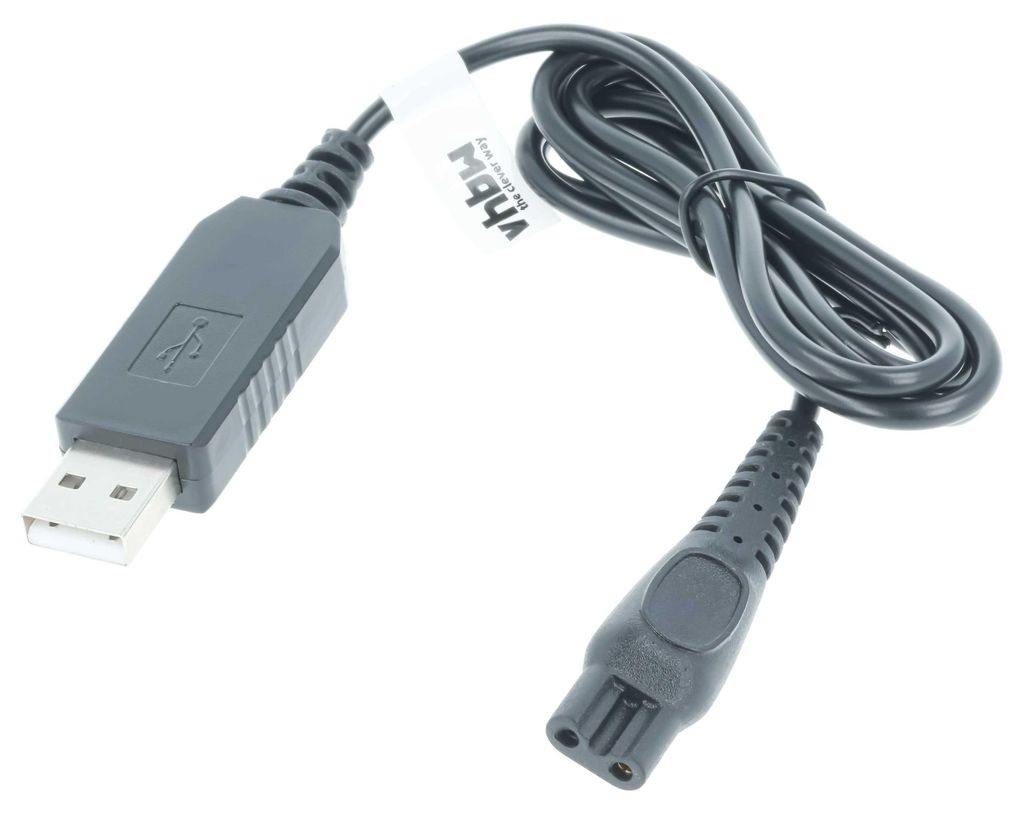 vhbw USB-Ladekabel kompatibel mit Philips HQ8460, HQ8445, HQ8290/24, HQ8290/23, HQ8440, HQ8290/18, HQ8290/22, HQ8290/21 Rasierer - Netzkabel, 100 cm