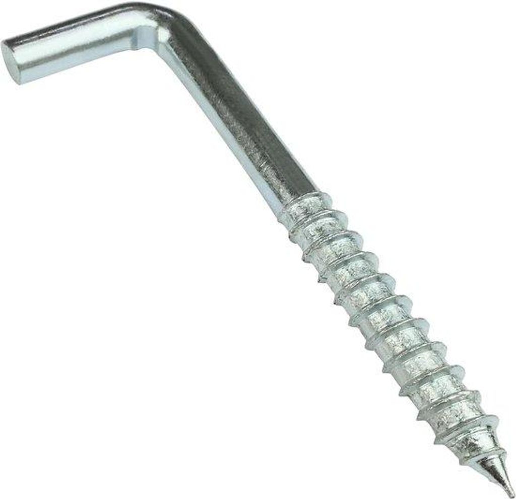 Set mit 10 quadratischen Schraubenhaltern für Ø 8x80mm Schrauben - Verzinktes Stahl - Silberfarben - Handliche L-förmige Haken