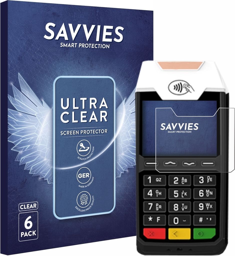6x Für ingenico Tetra Lane/3600 Schutzfolie Savvies Displayschutz Display Schutz Folie Klar Transparent