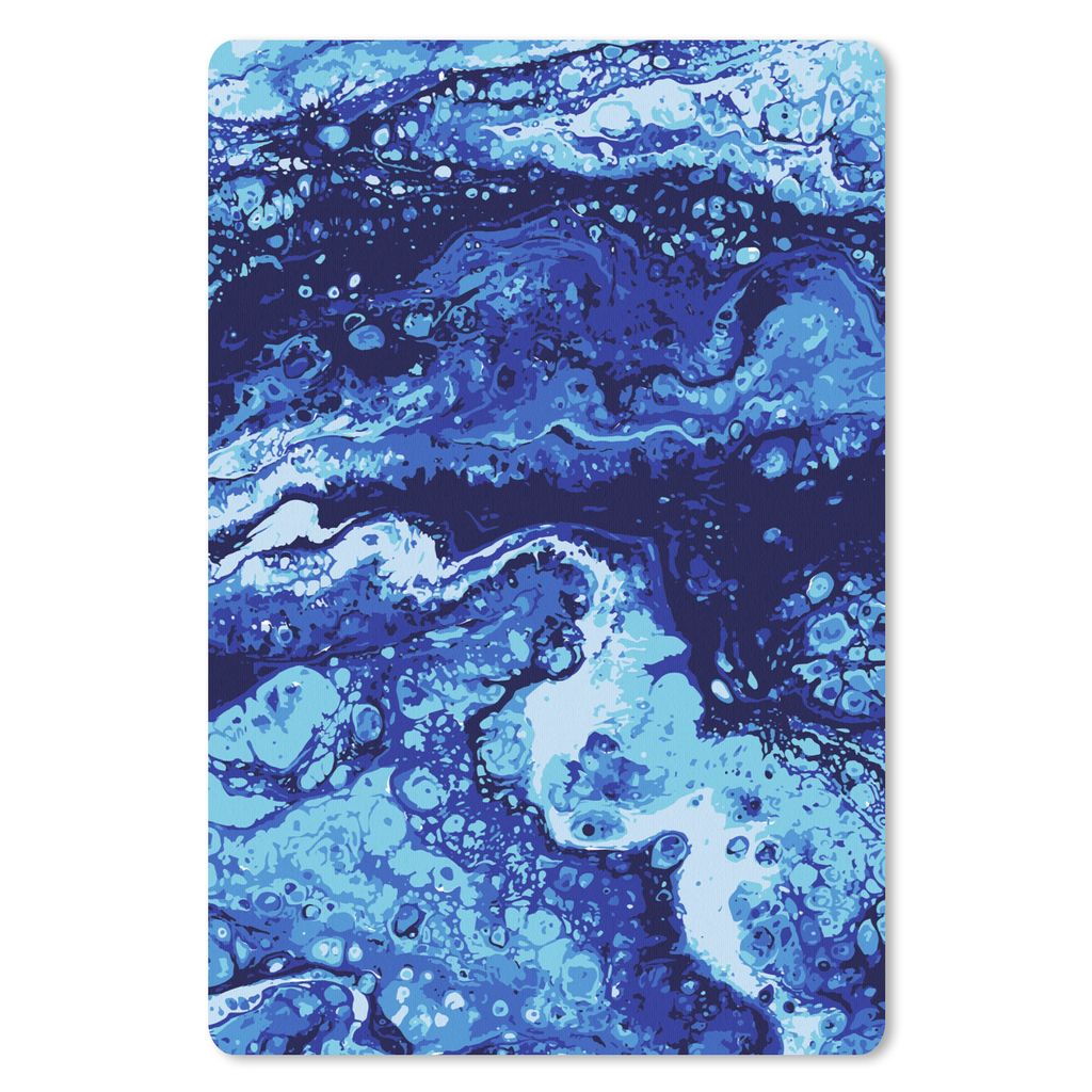 MuchoWow Mauspad Mousepad Marmor - Blau - Aquarell 18x27 cm - Mousepads - Maus Mat - Pad - Mausunterlage