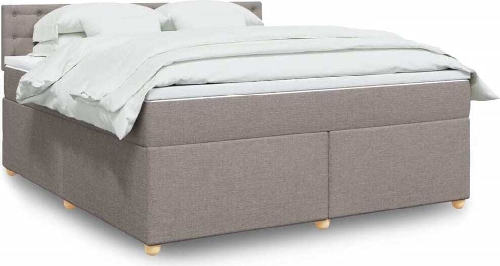 "2026 Promotion" Boxspringbett mit Matratze - Taupe 180x200 cm - Stoff - Polsterbett CC14655
