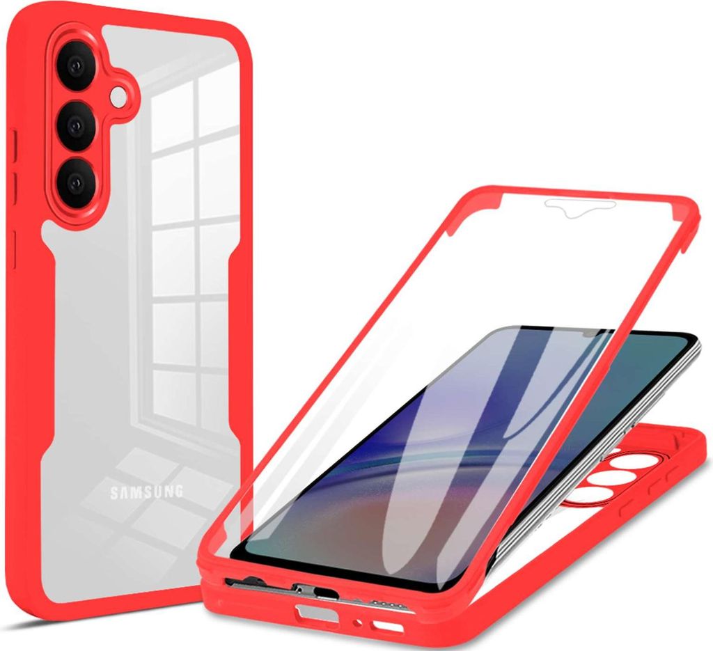 für Samsung Galaxy S25 FE 2-teiliges 360° Hülle TPU Rot