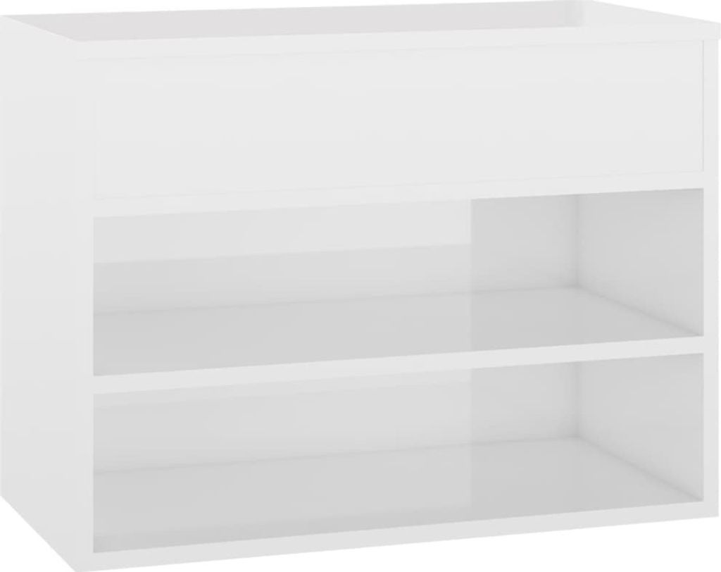 vidaXL Lavica na topánky s vysokým leskom biela 60x30x45 cm Obrázok produktu 