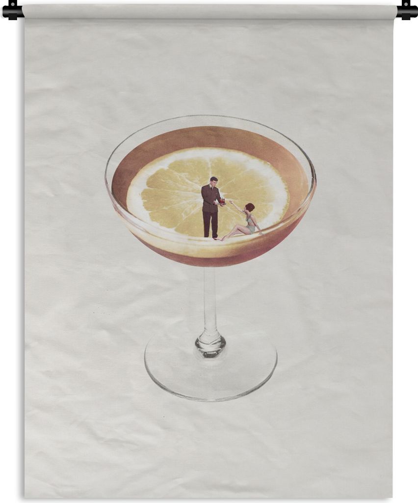 MuchoWow Wandteppich Wandbehang Alkohol - Jahrgang - Schnaps 120x160 cm Tapisserie Dekoration Wandtuch - Wohnzimmer - Moderne