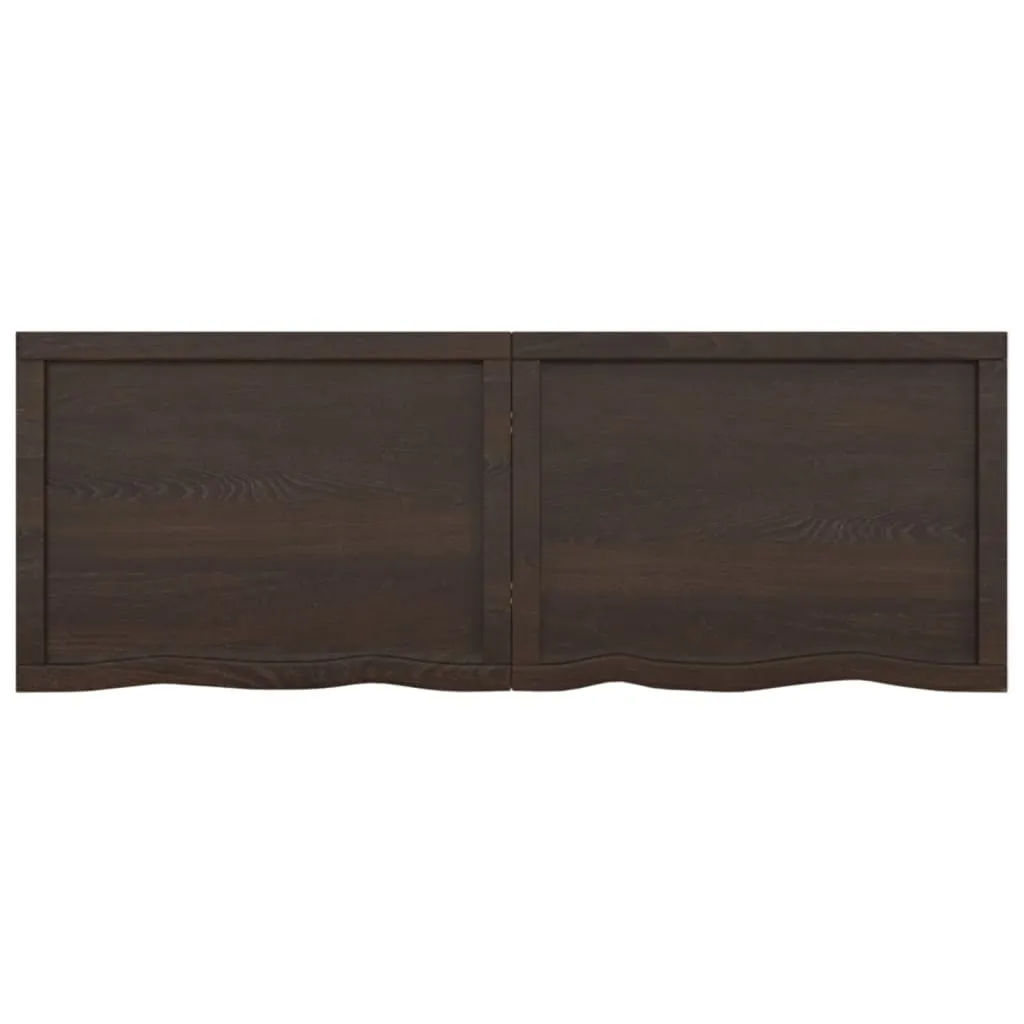 Piano Tavolo Rovere Massiccio 140x50 cm Marrone Scuro | Vero Legno - 3