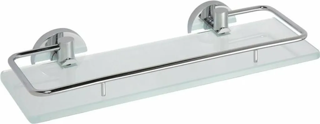 Étagère de douche OMEGA en verre trempé avec rail chromé 30x13cm