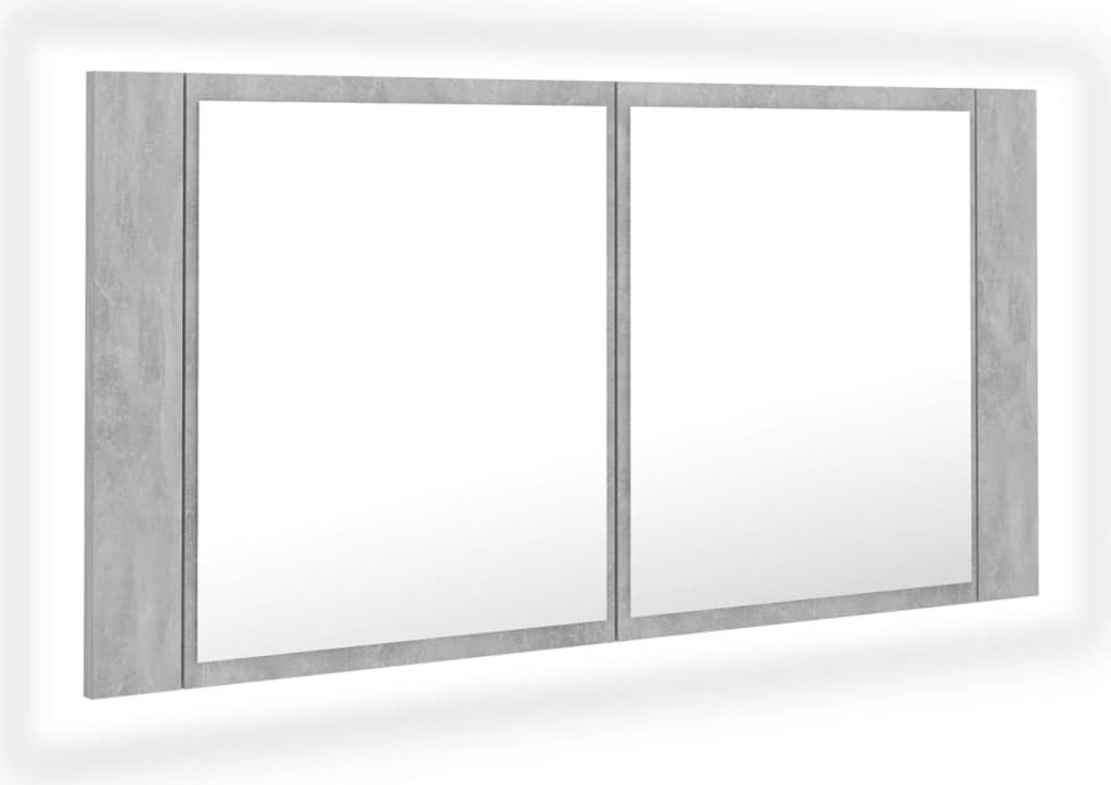 vidaXL Szafka z lustrem łazienkowym LED betonowa szara Zdjęcie produktu 