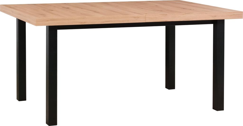 Esstisch 92x160/200 PENELOPE 5 - Eiche, handgefertigt / schwarz