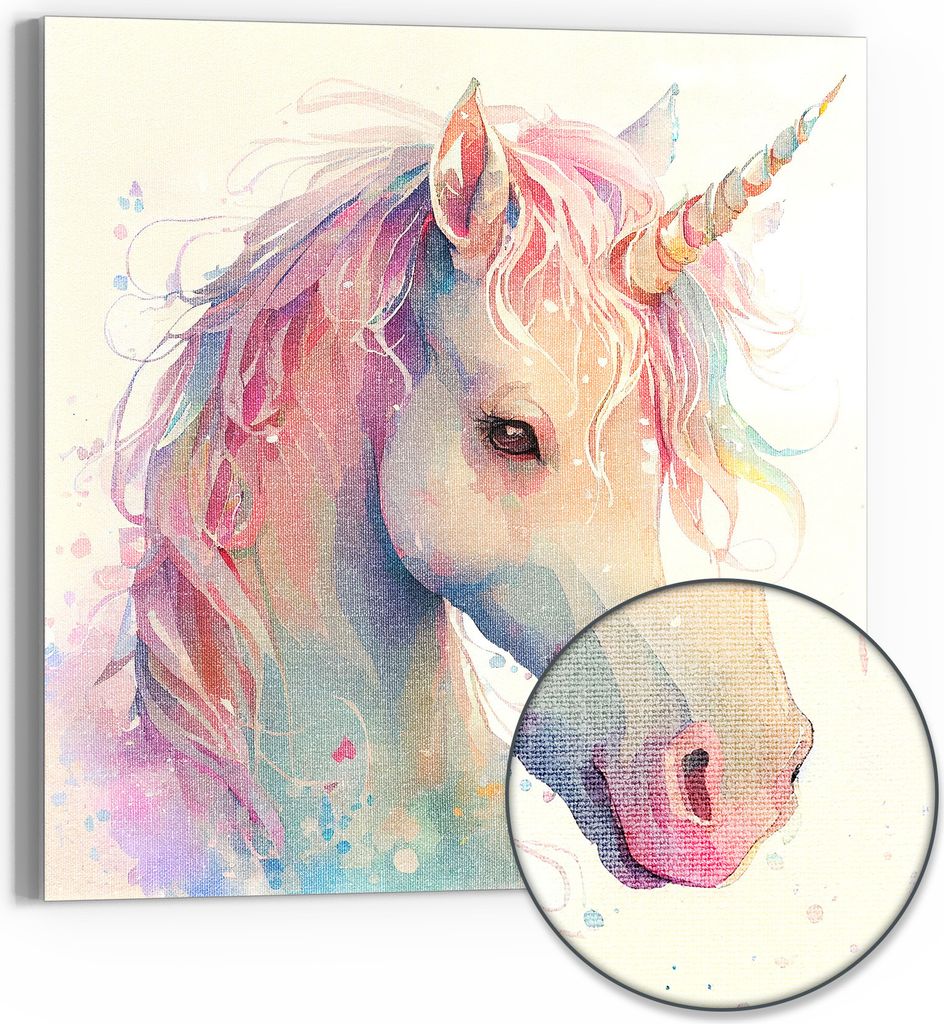 DEQORI Hybrid Leinwand Bild 50x50 cm 'Magische Mähne' Produktbild 