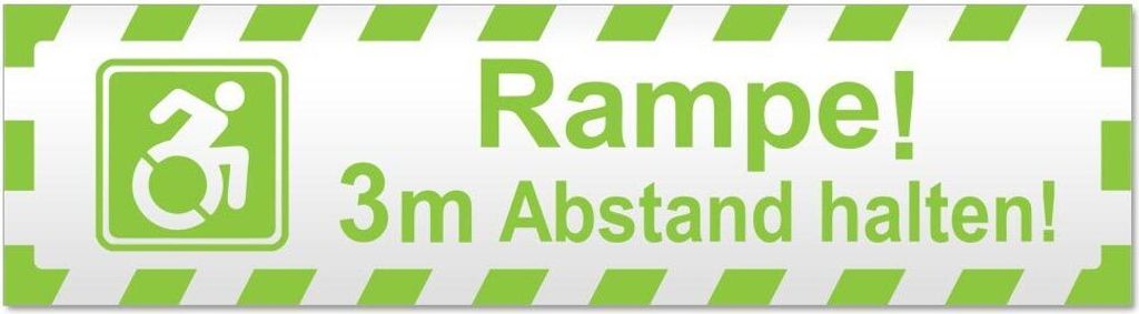 Kiwistar Rampe! Motiv 3m Abstand gestreift Magnetschild Schild magnetisch - 45cm Lindgrün - Magnetfolie für Auto PKW Kfz