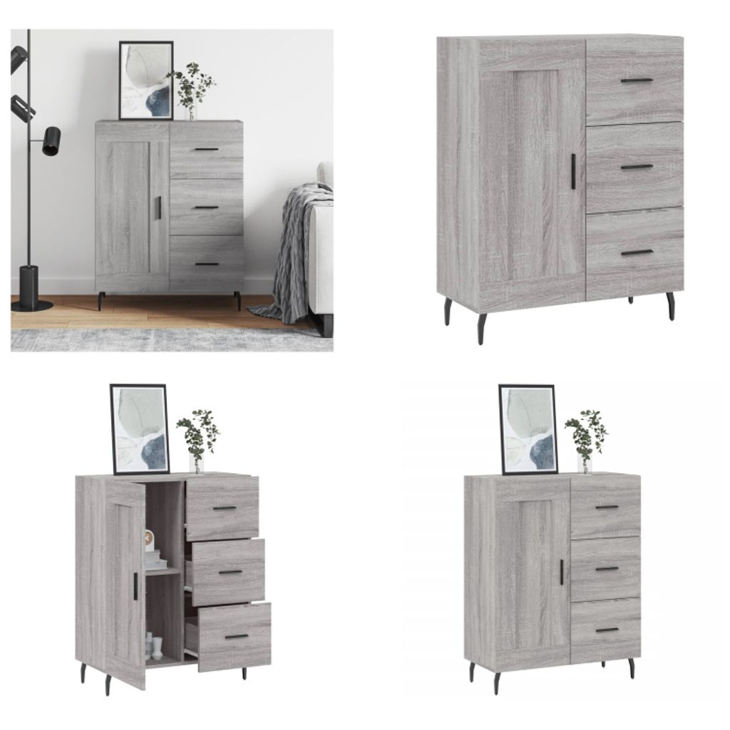 vidaXL Sideboard Grau Sonoma 69,5x34x90 cm Holzwerkstoff - Sideboard - Sideboards - Schrank - Lagerschrank