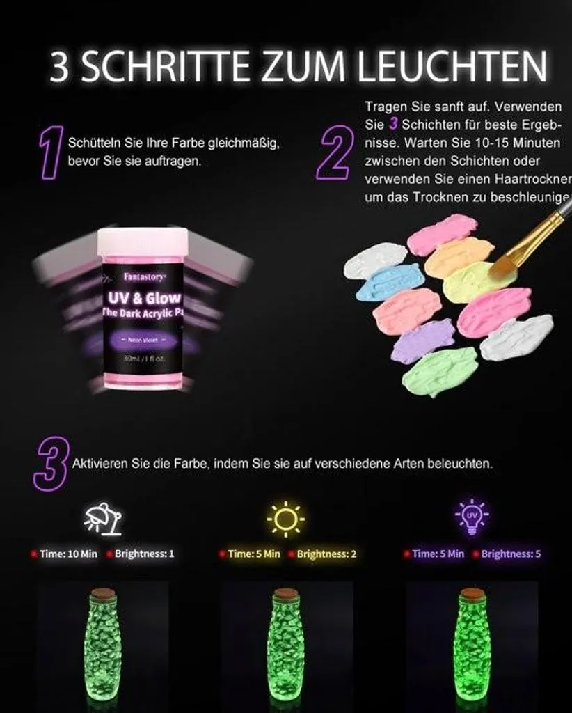 Peinture acrylique phosphorescente pour voir vos décors dans le noir - 2