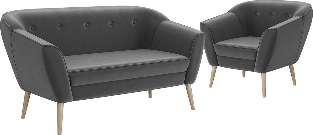 MEBLINI Mini Sofa Set 2-1 für Wohnzimmer - Mini Lounge für drei Personen - Küchensofa - Sofa Klein - Sitzgarnitur - Polstergarnitur - Sofagarnit...