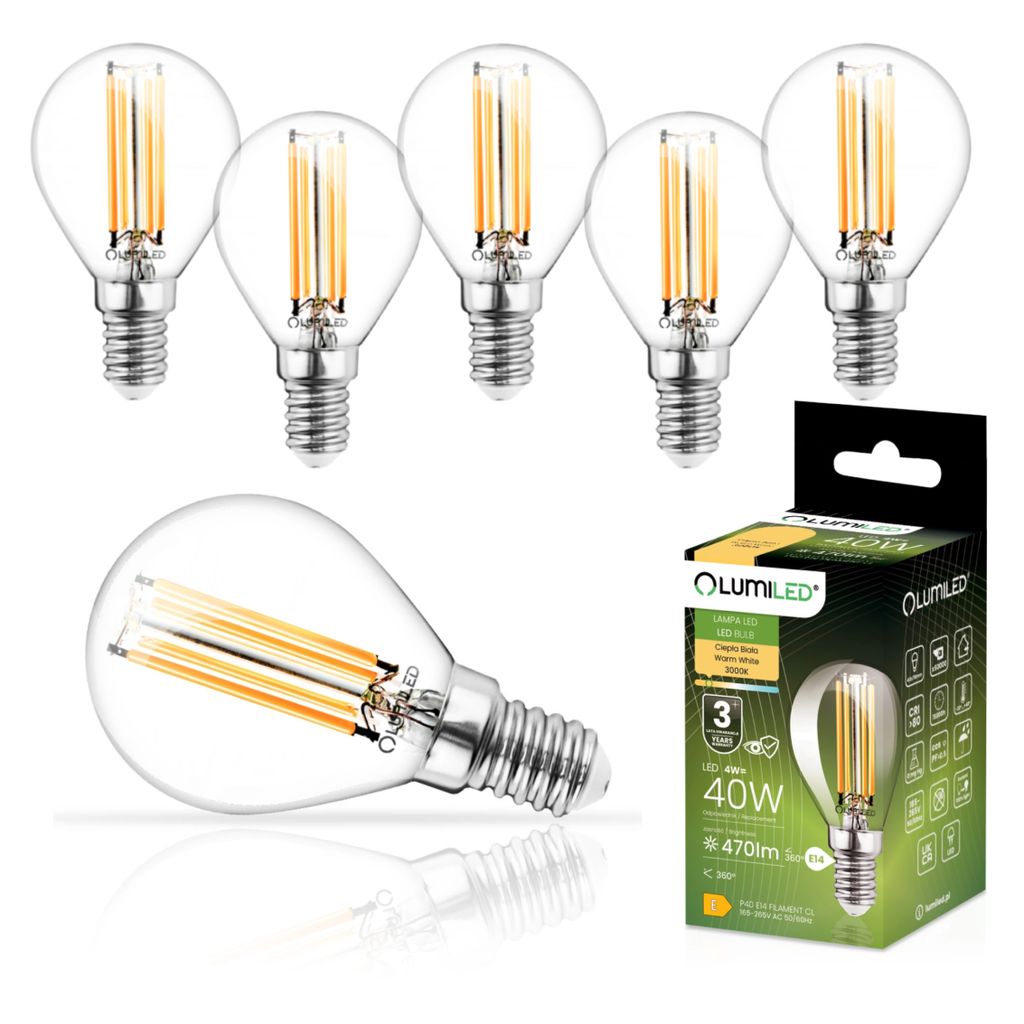 LUMILED 6er-Pack P45 E14 LED Lampe 4W (ersetzt 40W), Produktbild 