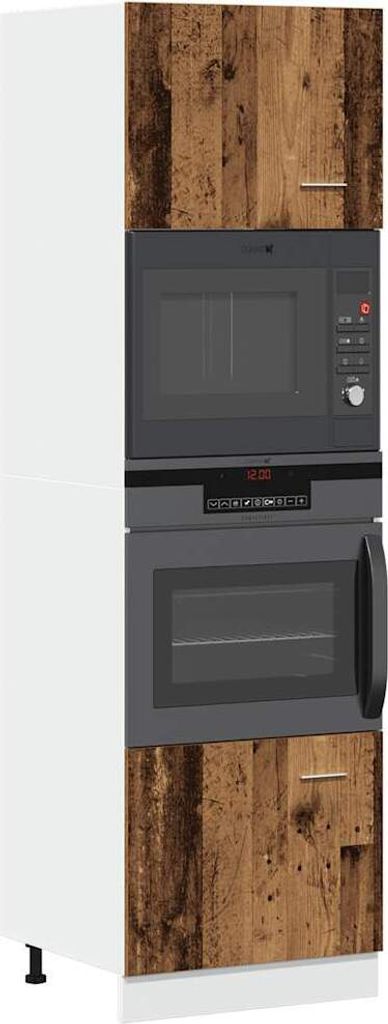 "im Angebot" Mikrowellenschrank Lyon Altholz-Optik 60x57x207 cm Holzwerkstoff - Küchenschränke CC24209