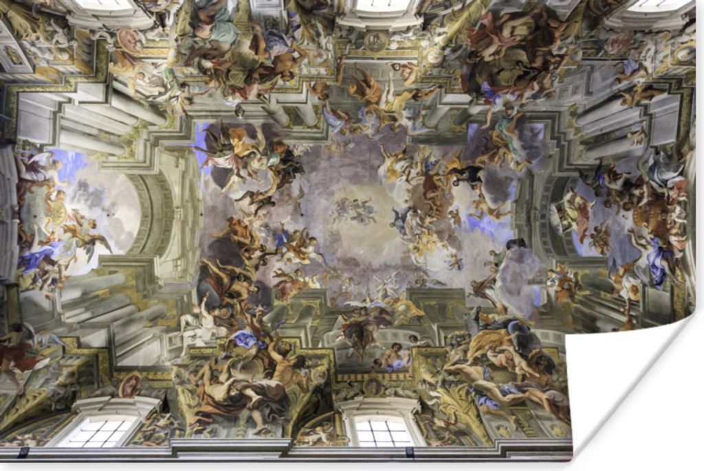 MuchoWow Poster Rom - Kunstwerk - Fresko 60x40 cm - Schlafzimmerdekoration