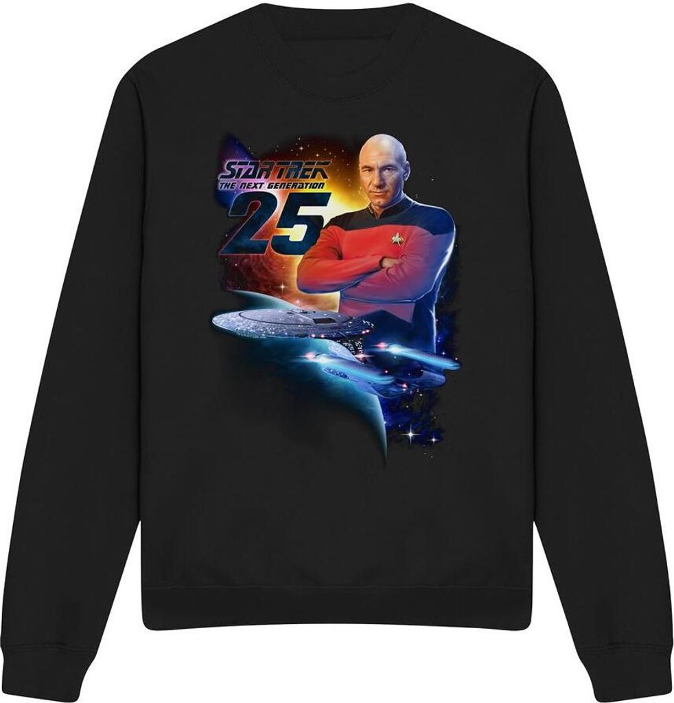 Star Trek - "The Next Generation 25" Sweatshirt für Herren/Damen Uni TV11260 (XXL) (Schwarz)